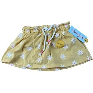Cat & Jack Girl's Yellow and White Daisy Drawstring Skort - Size 18M - NWT